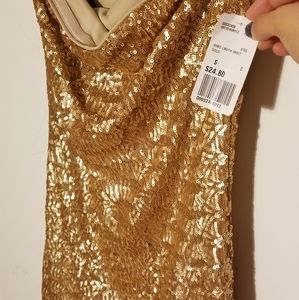 NEVER WORN - Gold Sequin Mini Dress